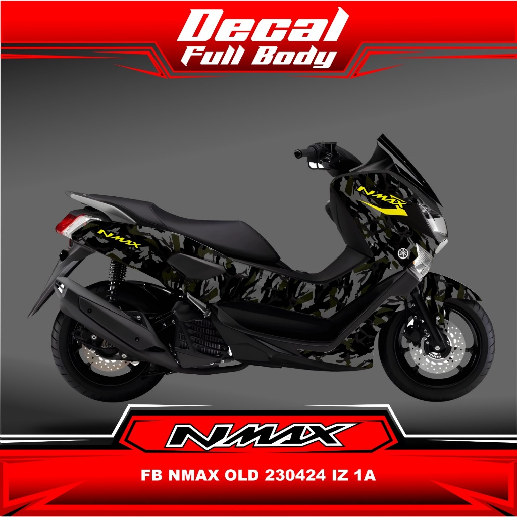 Stiker Sticker Decal Motor YAMAHA NMAX OLD Full Body  Motif  Loreng Hijau Hitam A46
