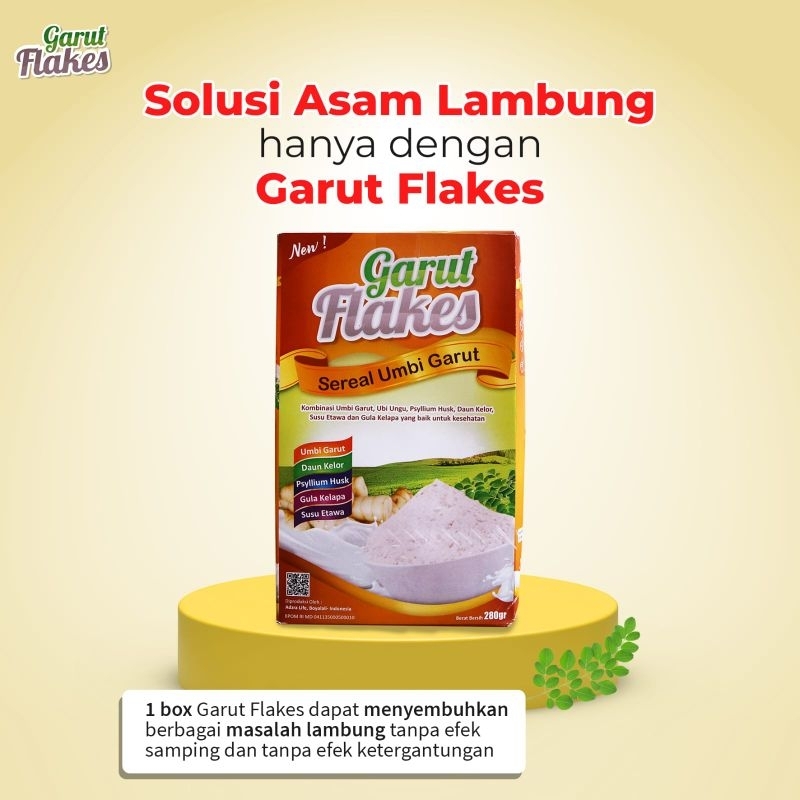 GARUT FLAKES SOLUSI / OBAT ASAM LAMBUNG GERD 100% ORIGINAL MENGANDUNG UMBI GARUT ISI 280gr