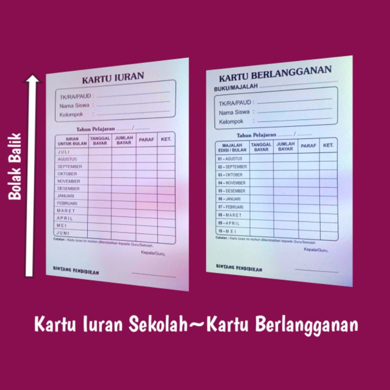 

ORIGINAL | KARTU IURAN SEKOLAH | IURAN SEKOLAH