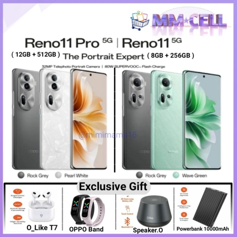 OPPO RENO 11 5G RAM 8/256 | RENO 11 PRO5G  RAM 12/512 GARANSI RESMI OPPO INDONESIA