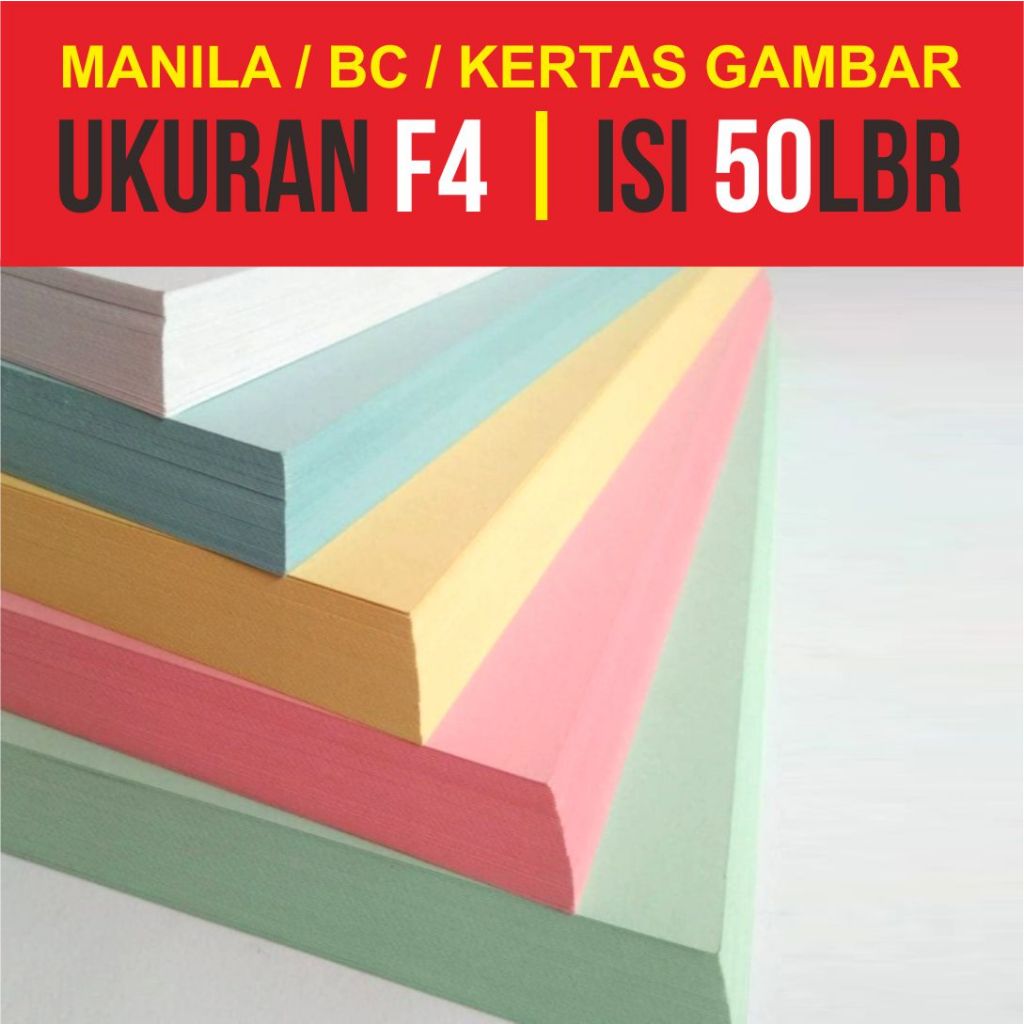 

F4 50lbr Kertas Brief Card / Manila / kertas Buku Gambar / karton warna tebal