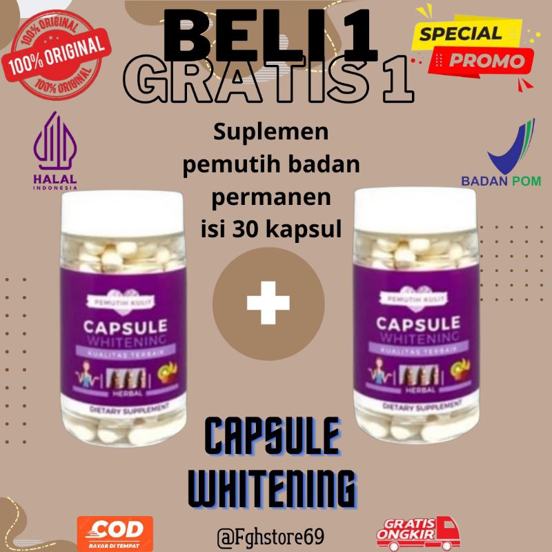 [ BUY 1 GET 1 ] CAPSUL WHITENING UNGU | PLATINUM WHITENING | GLUTATHIONE | PEMUTIH KULIT | KAPSUL PE