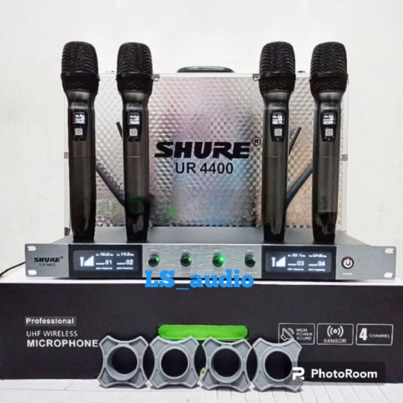 Mic Wireless Shure UR4400 UR 4400 Mic Wireless 4 Mic Pegang / 4 Channel