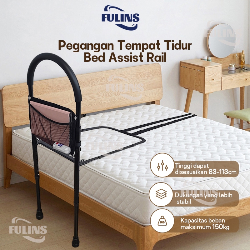 Garansi 3 TahunBed Assist Rail With Adjustable Heights Folded Safety Bed Rail Lansia Adjustable Alat