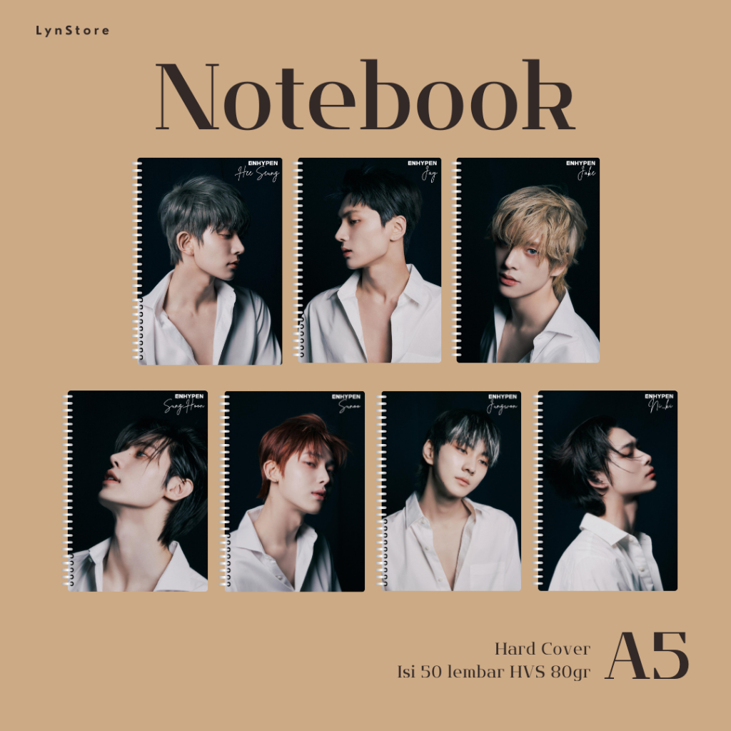 

(LS_008) Notebook Kpop A5 Hardcover Enhypen Dark Blood - Engene Ver (Isi 50 Lembar Hvs + Hardcover Laminasi 2 Sisi) Buku Tulis Catatan Notebook Ring A5 Hardcover Laminasi / Notebook Journal A5 Hardcover Laminasi / Spiral Buku Agenda A5 Hardcover Laminasi