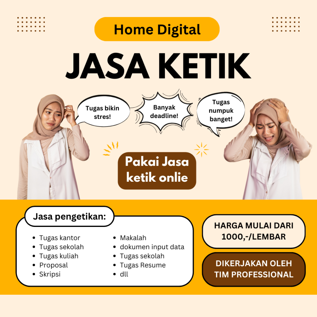 Jasa Ketik Online berbagai keperluan