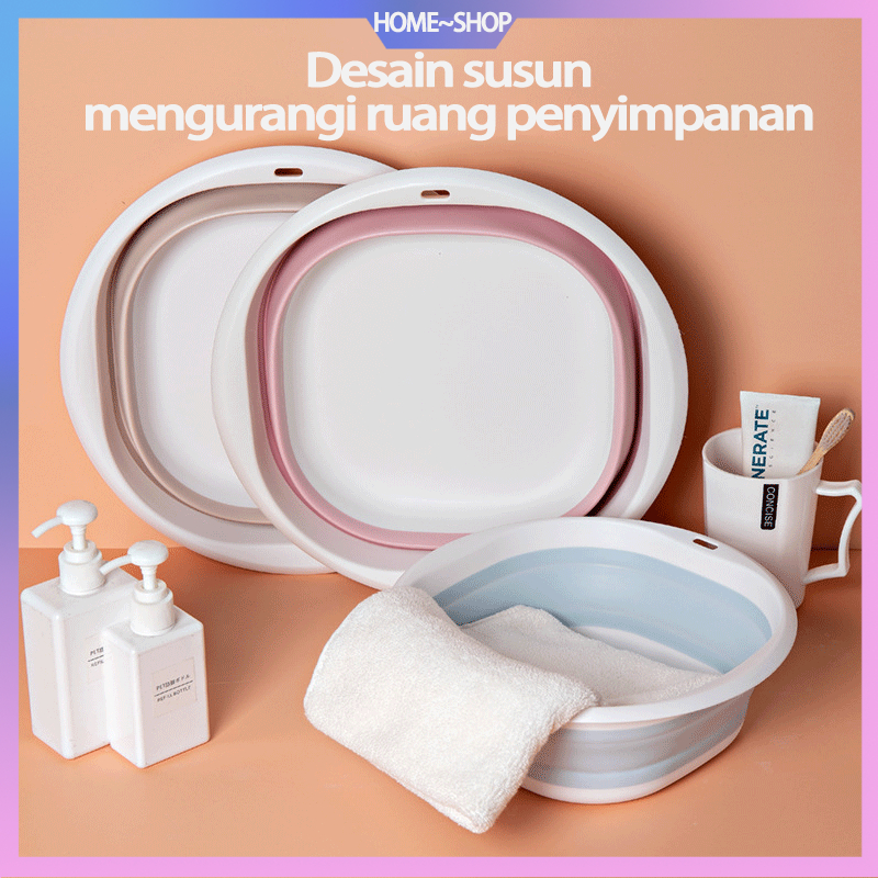 Baskom lipat silikon portable ember plastik wastafel silikon baskom lipat bayi