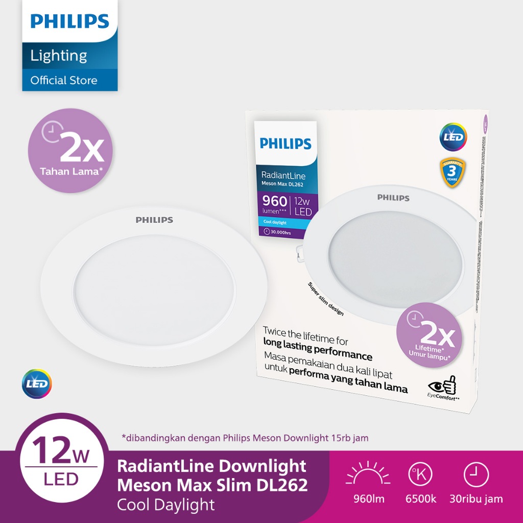 Lampu Philips RadiantLine Downlight Meson Max DL262 12W D150 65K Round