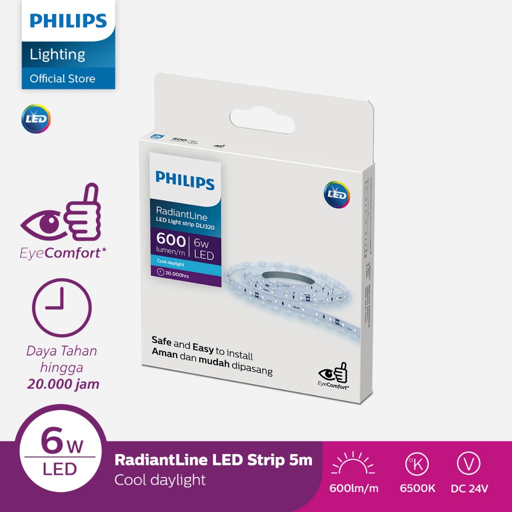 Philips Radiantline LED Strip DLI320 5M 6W/M 6500K Putih