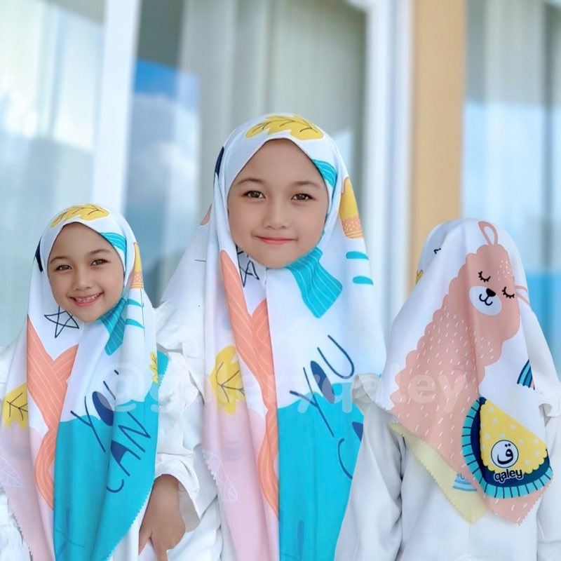 VOAL PRINTING INSTANT ANAK MOTIF ALPACA RAINBOW / HIJAB INSTANT ANAK MOTIF LUCU / HIJAB ANAK PRINTIN
