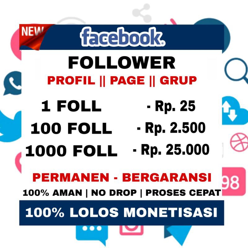 Follower Facebook Permanen Untuk Monetisasi facebook