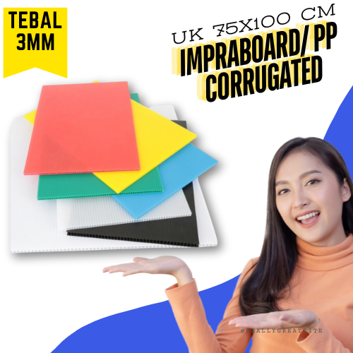 

Impraboard PP Corrugated Infraboard Tebal 3mm Ukuran 75x100cm