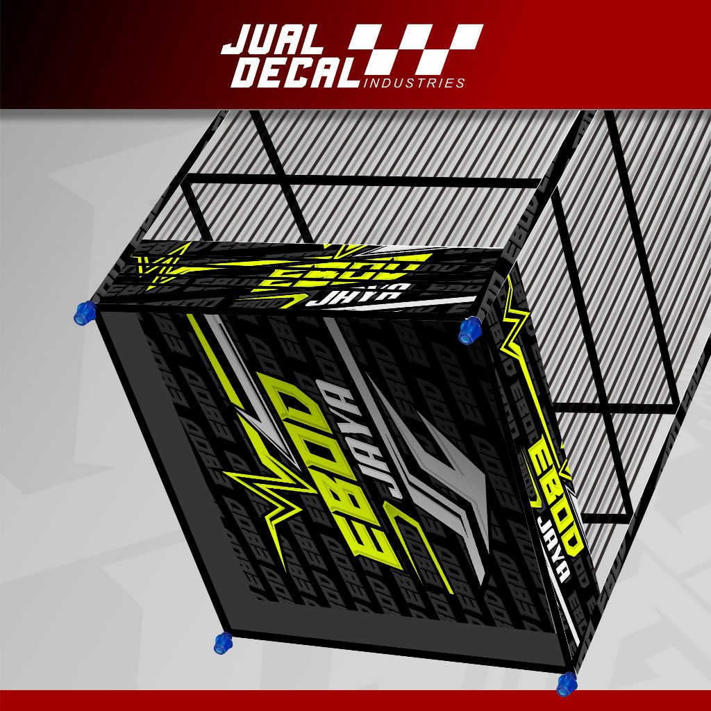 Stiker Sangkar Kotak EBOD JAYA Variasi Decal Kandang Gepengan Burung Cendet Kacer Kosan