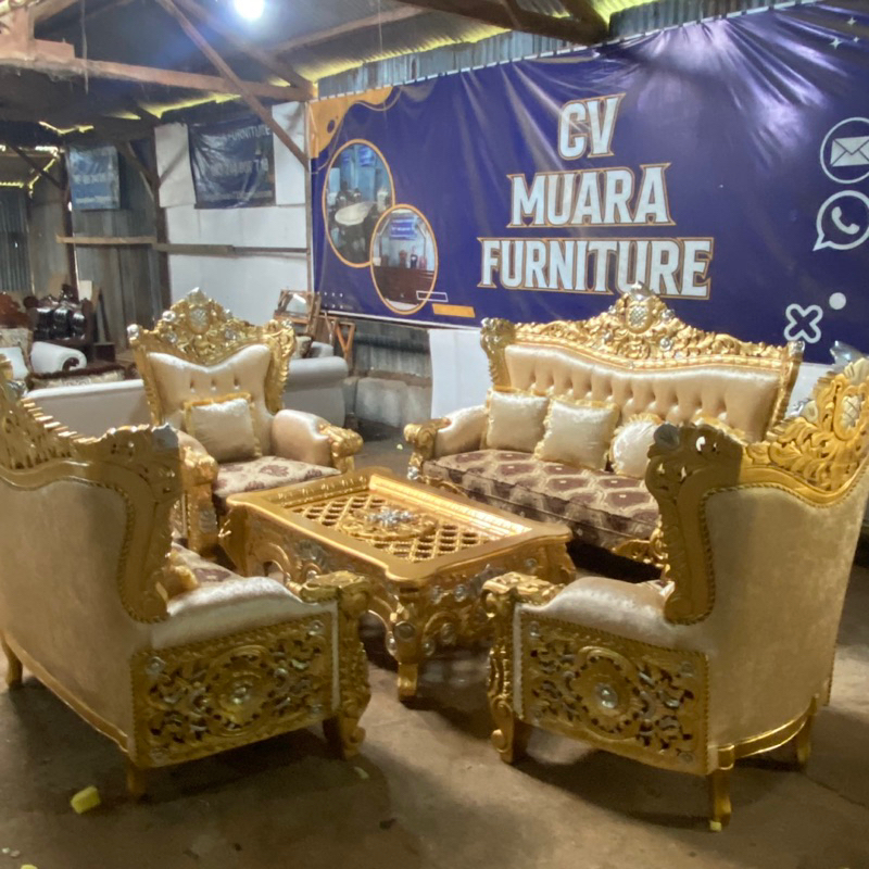 Sofa Tamu Romawi Kayu Jati