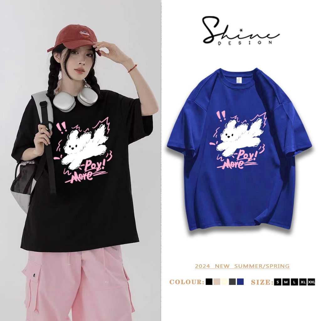 Fashionable kaos wanita import Premium atasan wanita warna putih baju kaos cewe lengan pendek imut