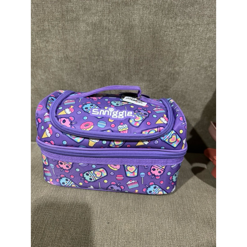 SMIGGLE double decker lunchbox original wonder world ice cream purple lilac boba