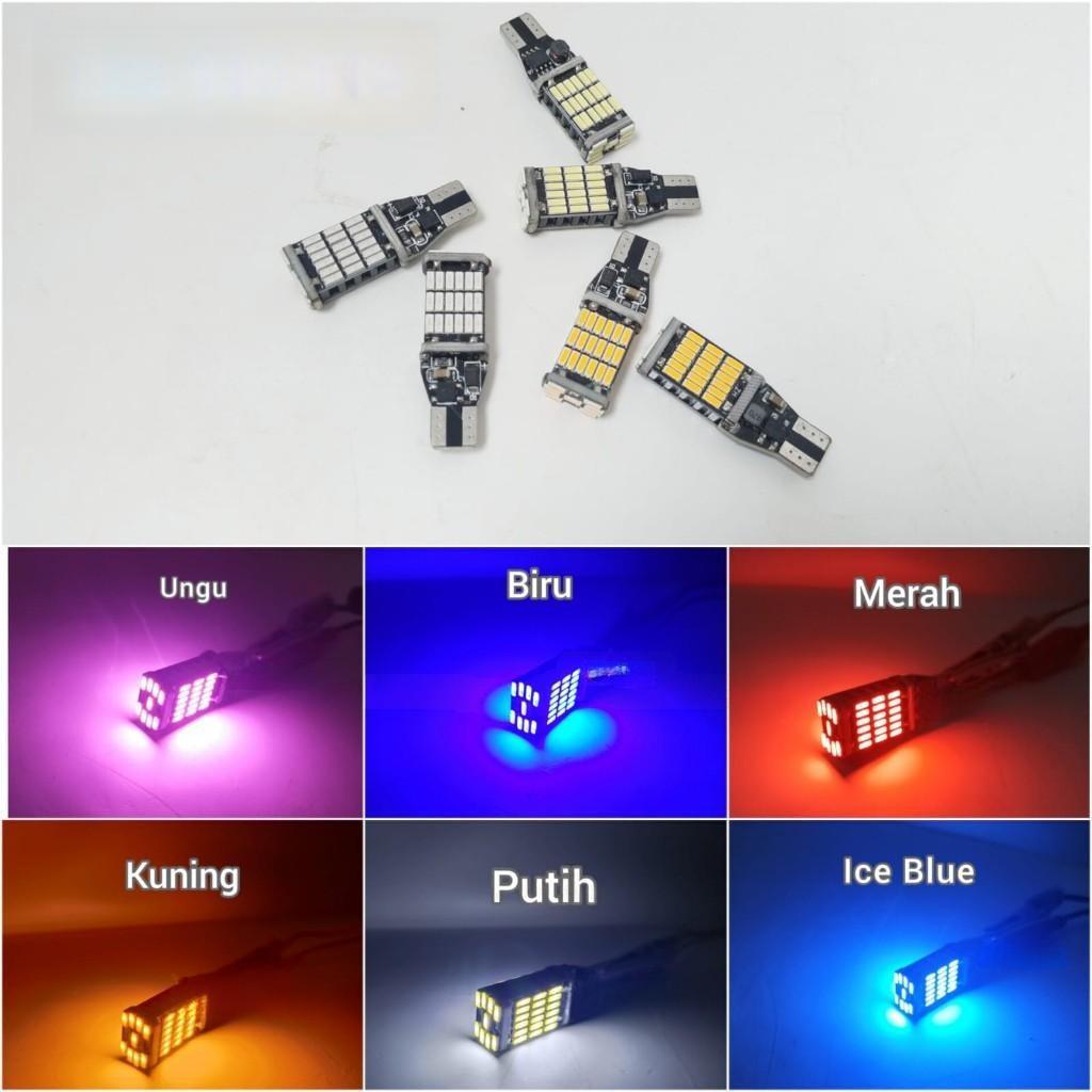 sepasang Lampu Led mundur T10 T15 45Led AC DC 12-24volt super terang