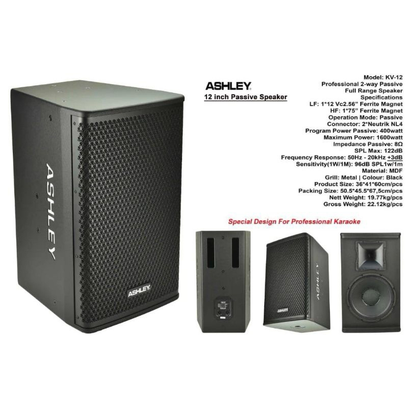 SPEAKER ASHLEY PASIF KV12 speaker Ashley KV 12 Pasif Monitor