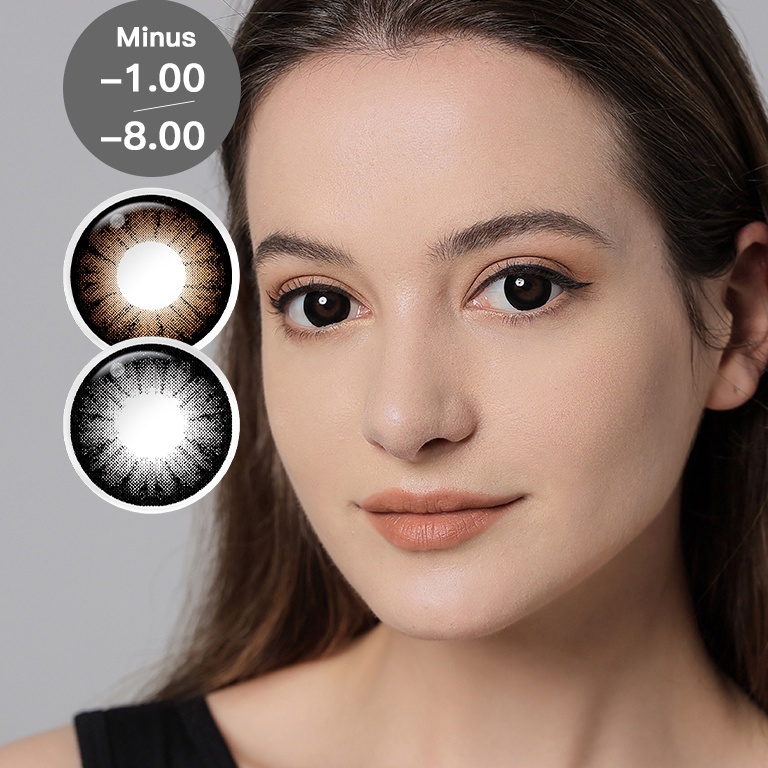 MENARIK Softlens Minus  sd 8 lensa kontak warna softlens 145mm Hitam brown