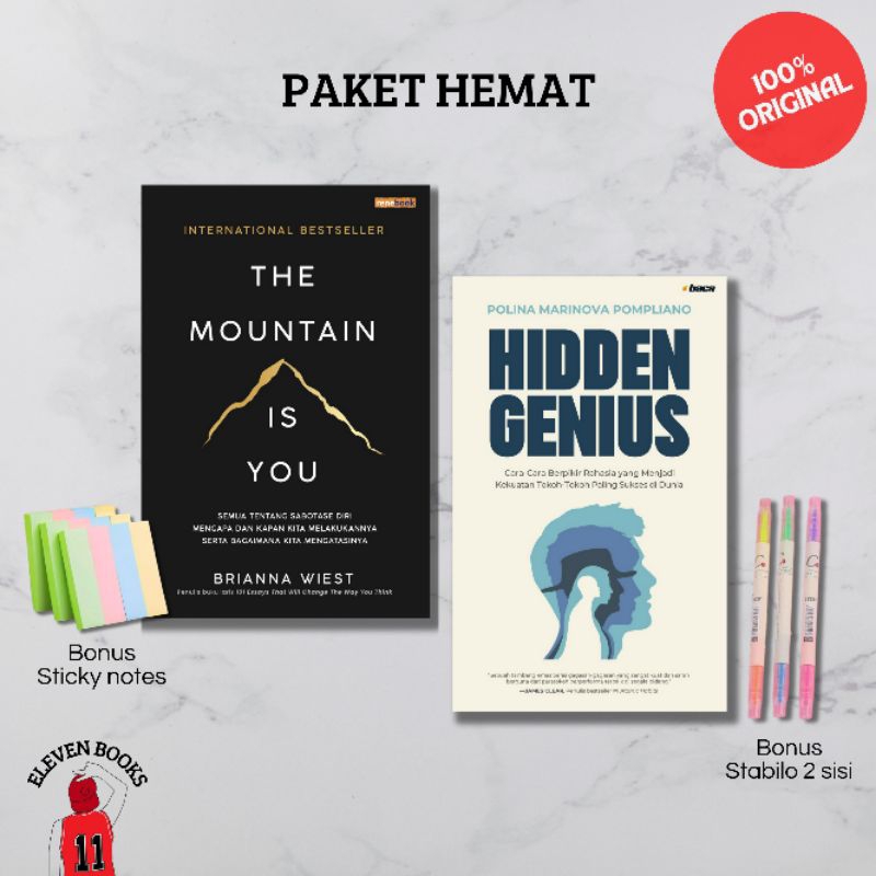 PAKET HEMAT BUKU ORIGINAL THE MOUNTAIN IS YOU & HIDDEN GENIUS