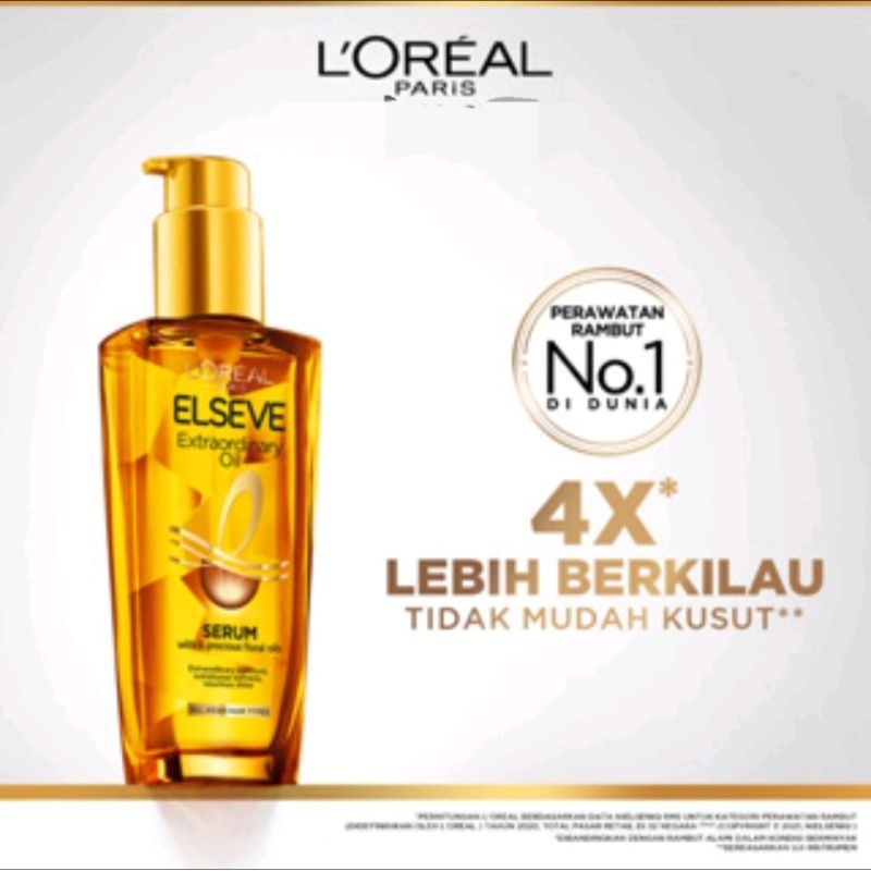new Loreal Elseve Extraordinary Oil Hair Serum jasmine/pink eclat/gold 100ml original murah