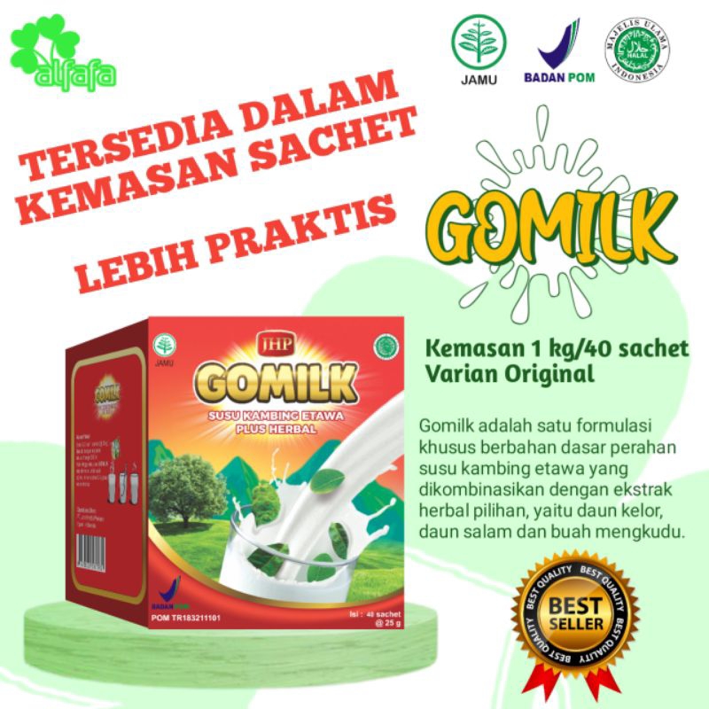 

GOMILK 1 kg isi 40 SACHET SUSU KAMBING ETTAWA HERBAL UNTUK ANAK DAN DEWASA