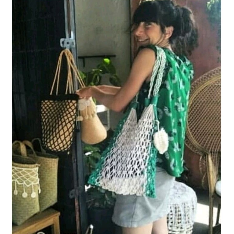 TAS MACRAME Tote bag/ tas pantai/tas macrame unik