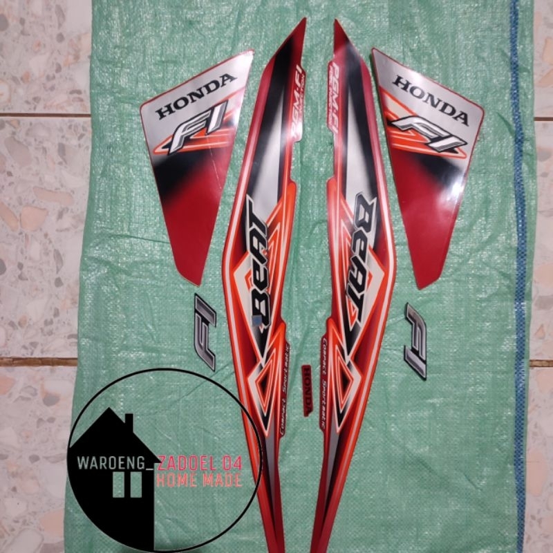 Striping Honda Beat Fi Tahun 2013 Merah
