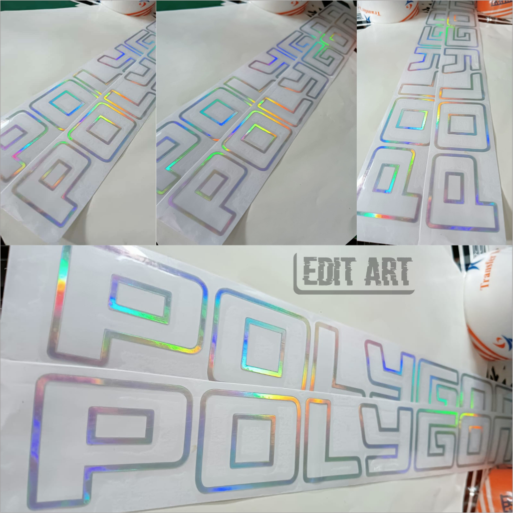 Stiker Sepeda Polygon Helios Font Outline Decal Roadbike MTB Downtube