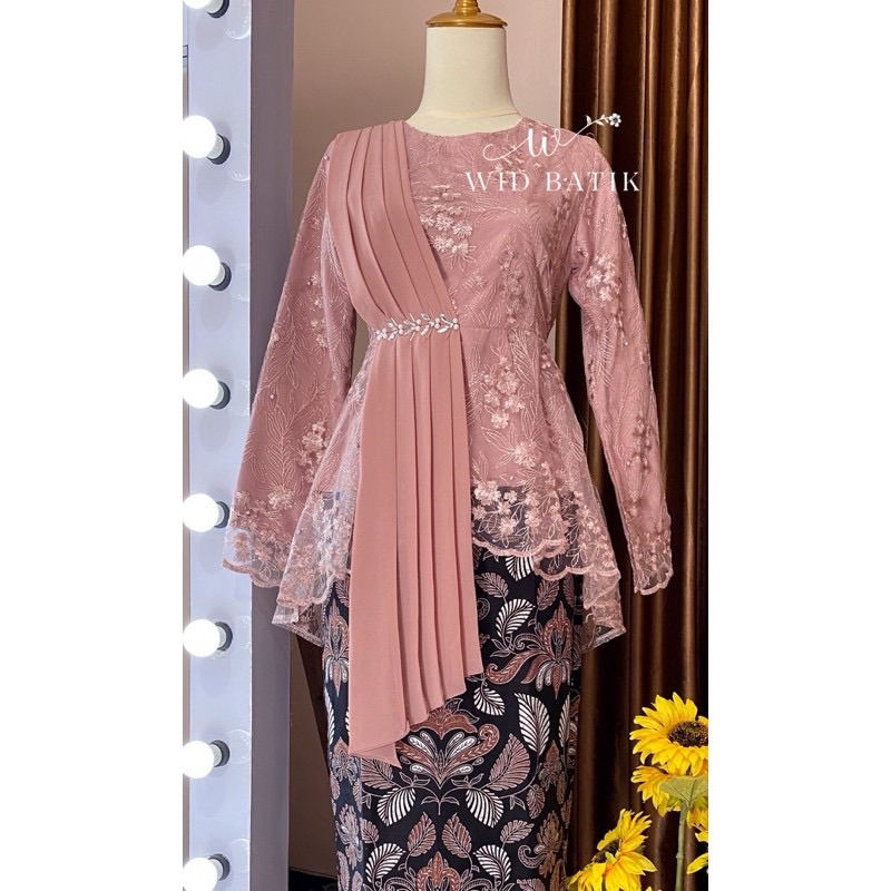 kebaya atasan wanita brukat elegan mix tulle kondangan pesta hijab