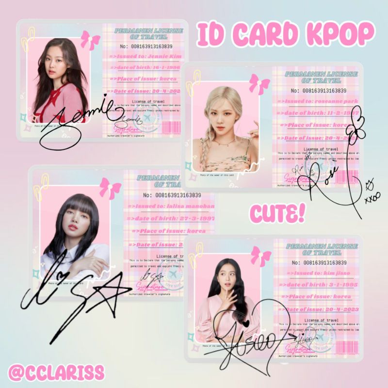 

[READY] id card KPop blackpink premium cute