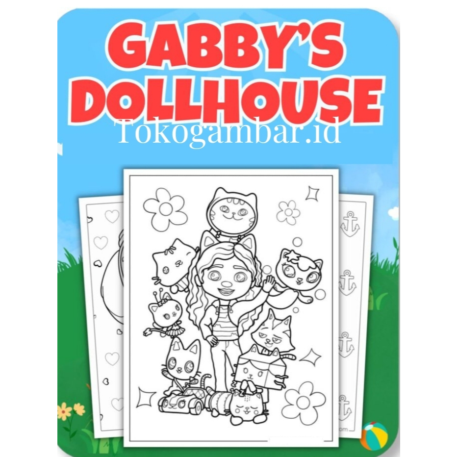 

ID010 Gabby’s Dollhouse Coloring Pages - Buku Mewarnai Anak TK SD