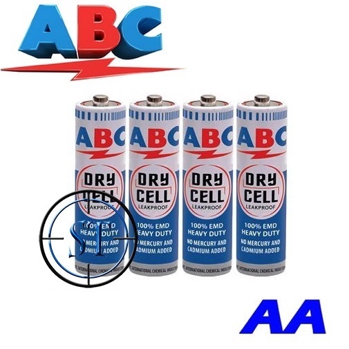 x4 Battery ABC R6 AA Biru Batere A2 BAtrei Jam Merk Abc Biru isi 4 Buah