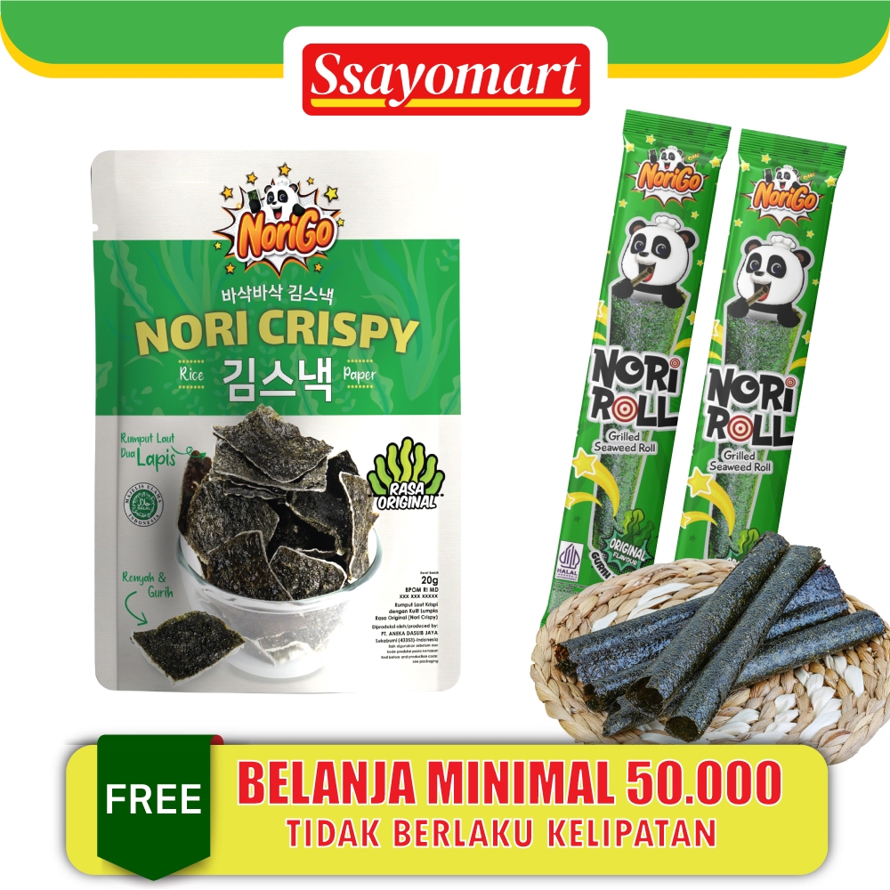 

Norigo / Nori Crispy Seaweed Snack 20g Rumput Laut Halal