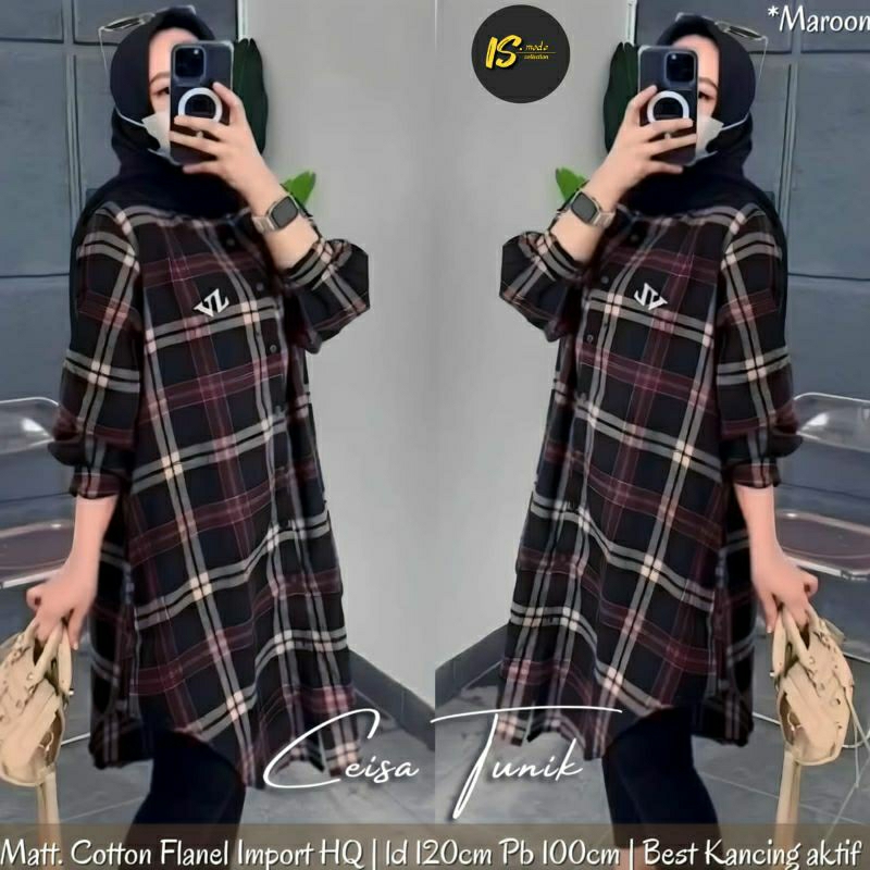 Ceisa tunik katun flanel jumbo LD 120 XXL