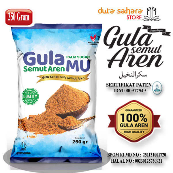 

Gula Aren Bubuk Asli Grade A 250gr Gulamu Gula Aren Semut Gula MU Brown Sugar Asli Palm Sugar Original 250 gr gram Pondok Aren Bpom Halal MUI