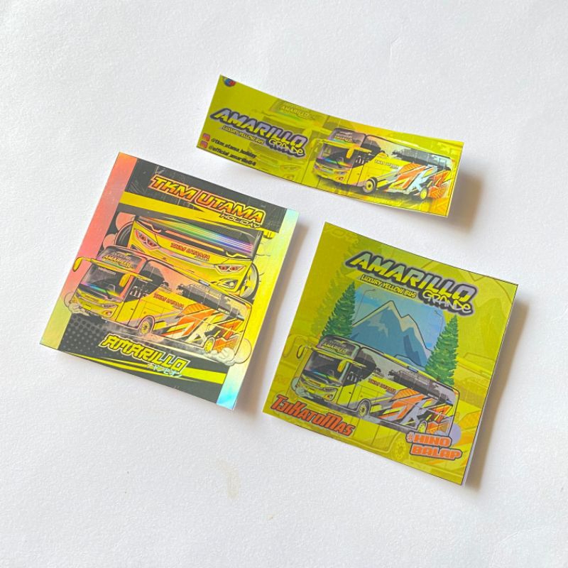 

Stiker Bus Hologram Amarillo TKM Utama Terbaru Asli Original Mengkilap (1 Pack Isi 3) -Amarillo-