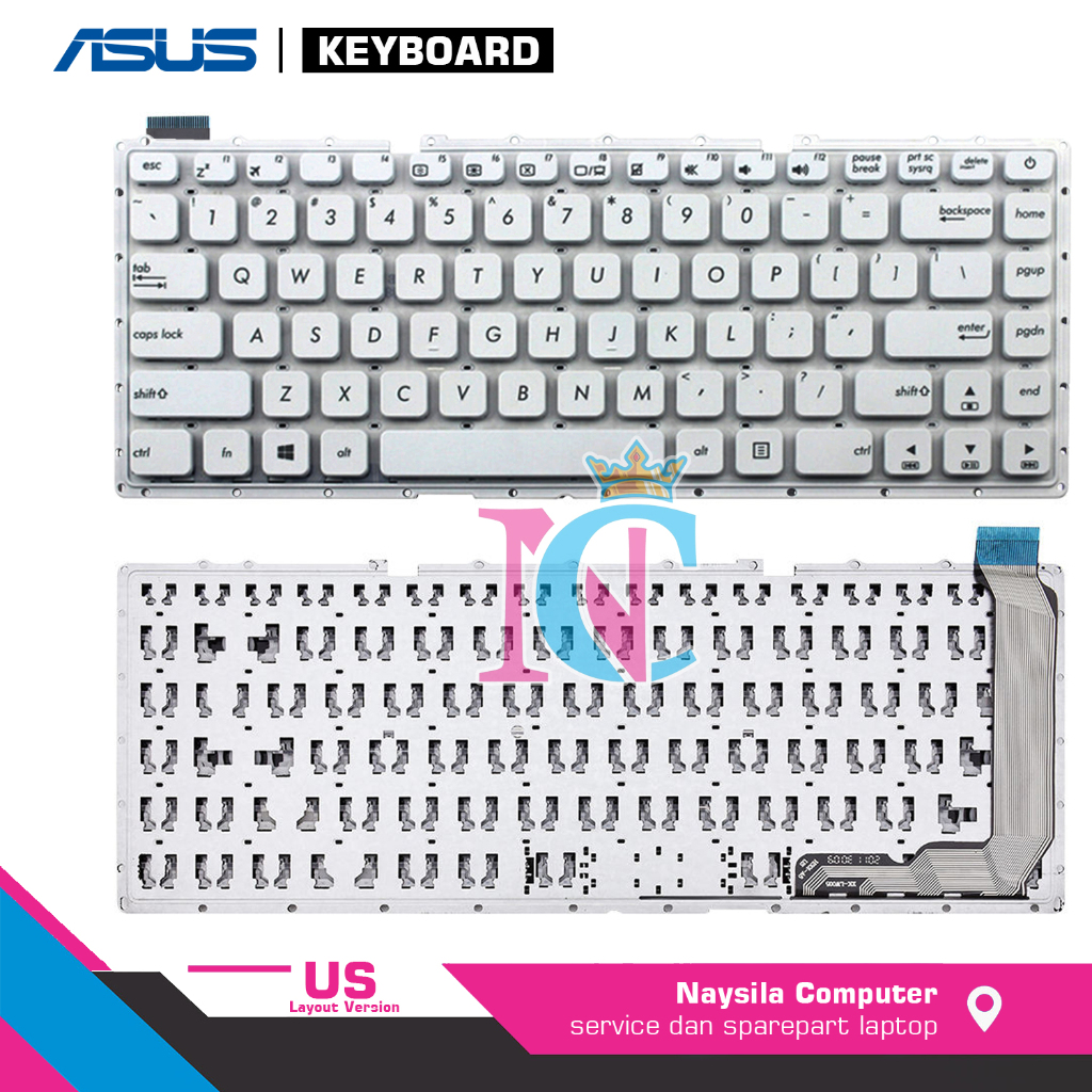 Keyboard Laptop Asus X441 series Warna SILVER ( Keyboard X441 SILVER )