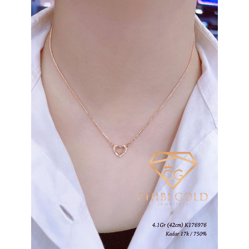 CHIBIGOLD - Kalung koye LOVE  emas 750 kadar 17k K176976 - chibi gold