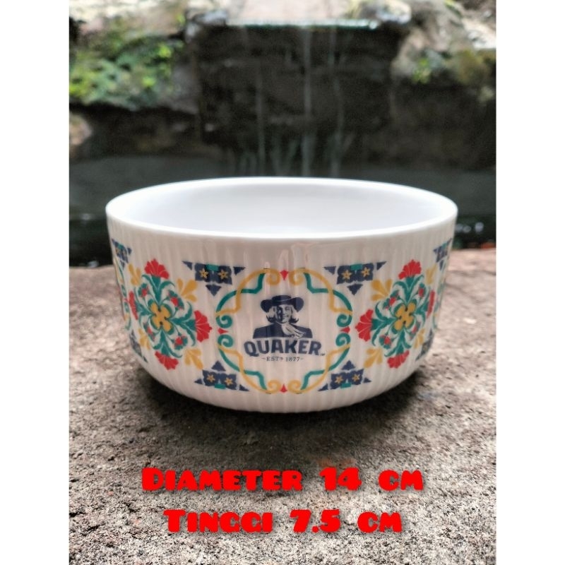 Mangkok bulat estetik quaker oat (warna random)