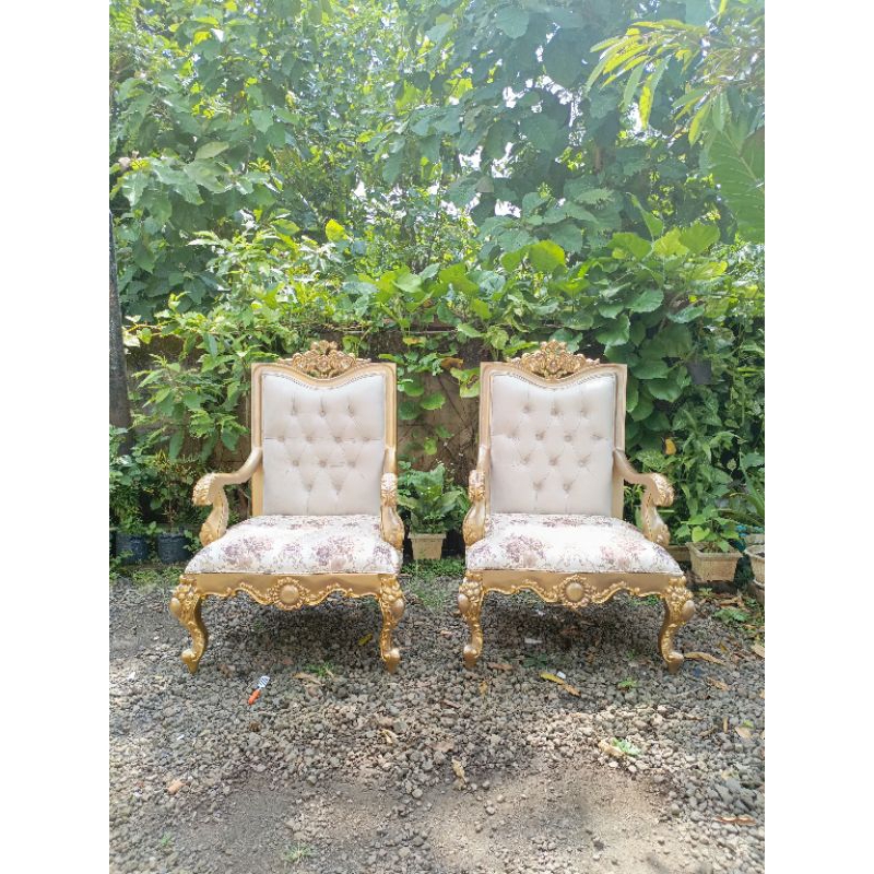 kursi jati ukir mewah/sofa single ukir jati