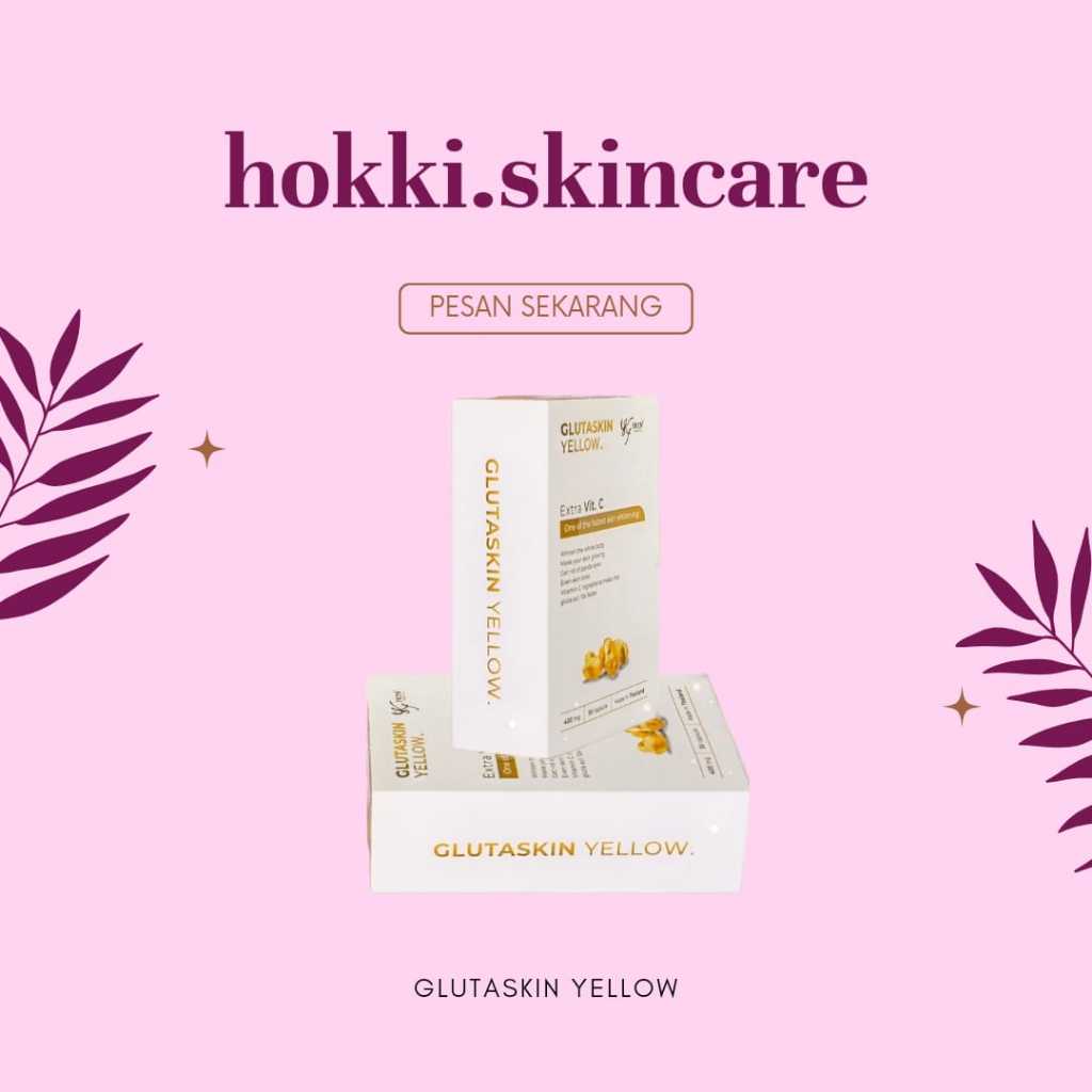 (Dosis Strong 750Mg) Glutaskin Gluta Skin Yellow Lc Beauty Pemutih Kulit Original