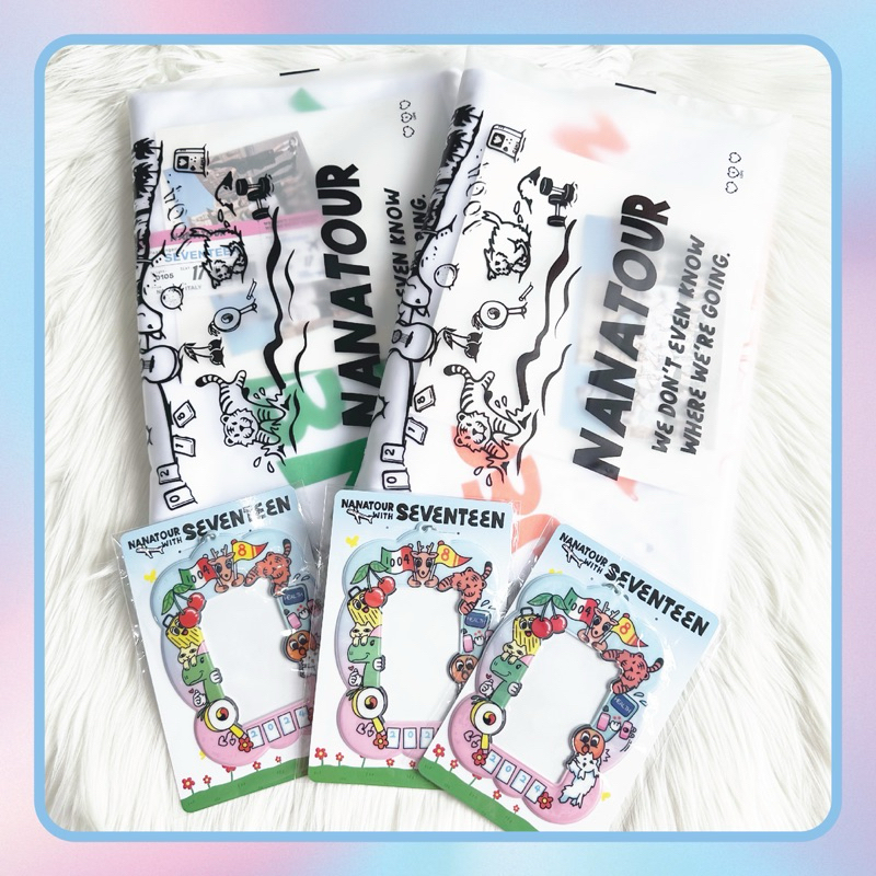 SEVENTEEN NANA TOUR OFFICIAL MERCH (tshirt & pc holder/ luggage tag)