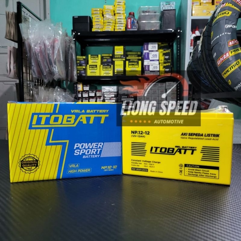 Aki Selis Sepeda Listrik Butterfly United Uwinfly Espana Hornet Itobatt Ukuran 12V 12AH