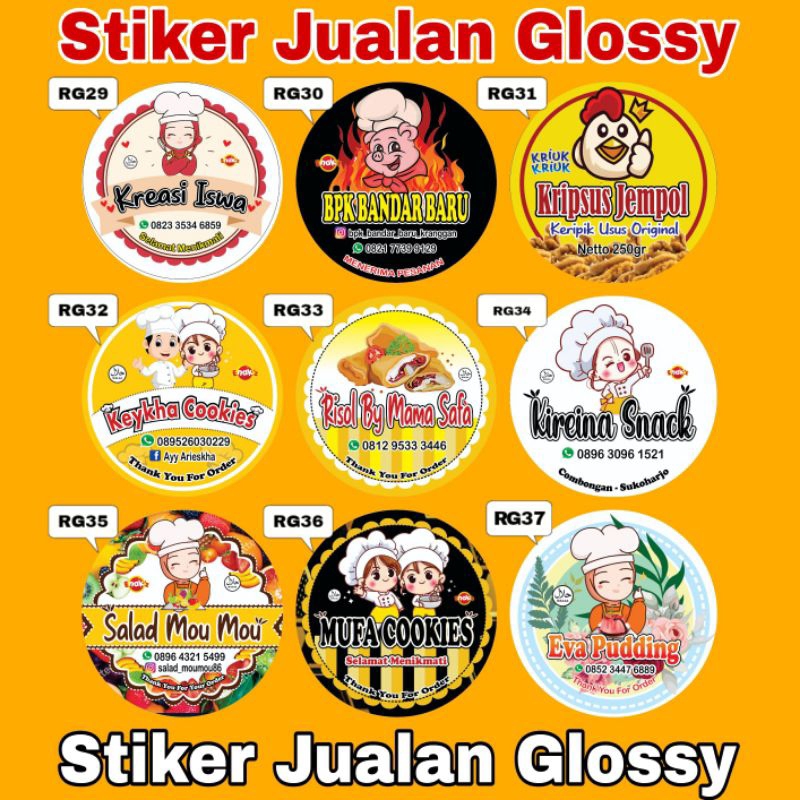 

(Gratis Desain) Cetak stiker jualan stiker olshop stiker Cromo termurah