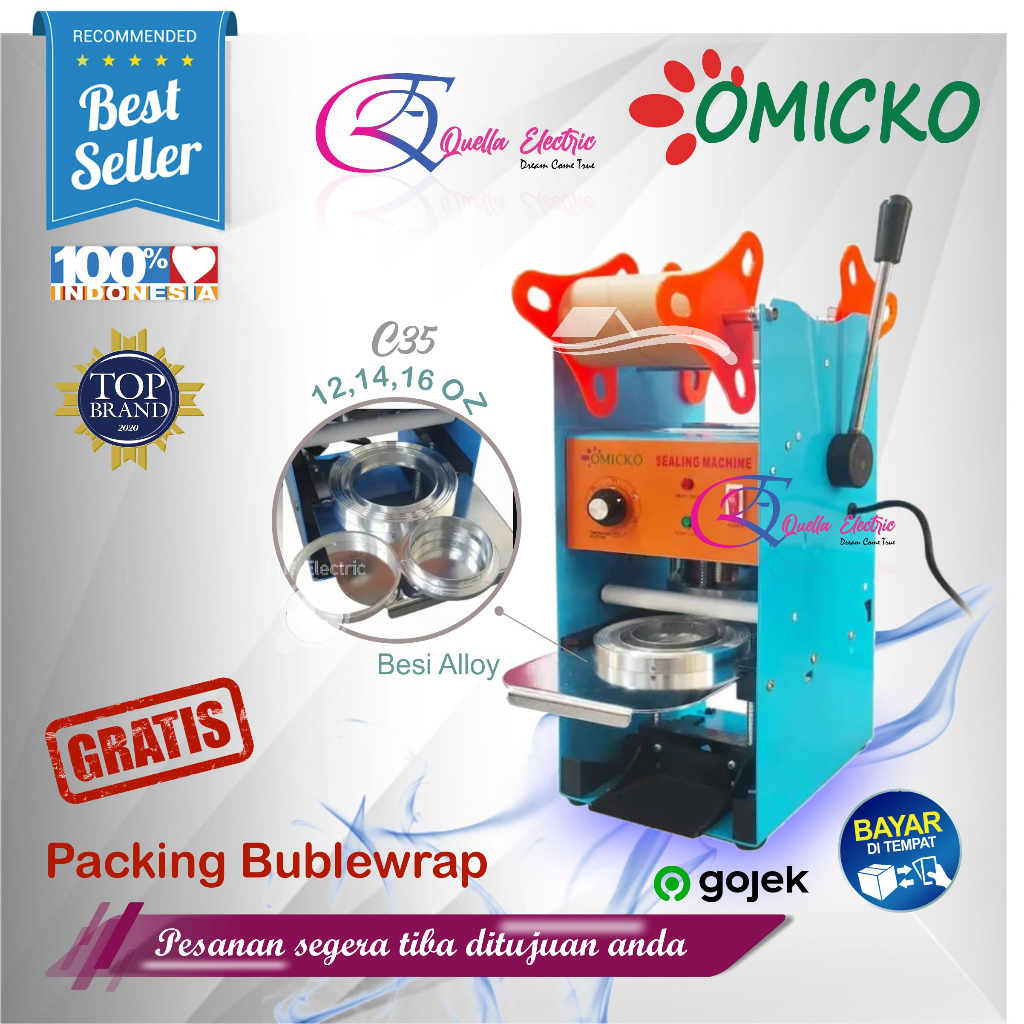 Mesin Cup sealer / Mesin pres minuman omicko c35 bisa untuk 12 14 16 oz original - MURAH