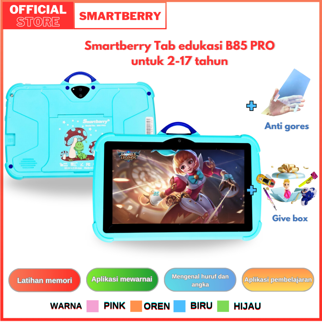 BOC SMARTBERRY SMART2030 KIDS STUDY TAB B85 PRO Kids TAablet / Tablet Anak / Tablet 7 Inch / Tablet 