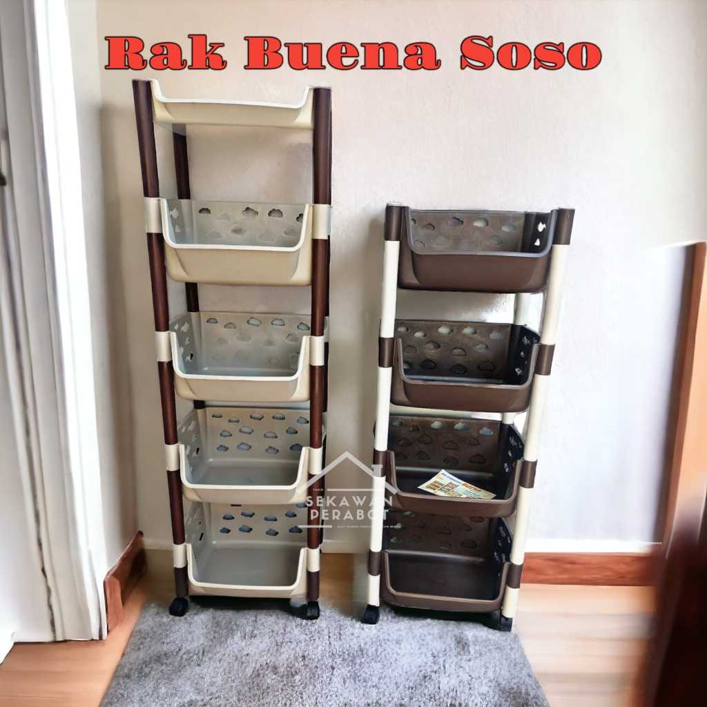 RAK SALON BUENA SOSO SUSUN 4 DAN 5 RAK PLASTIK SERBAGUNA CHIKI MAINAN