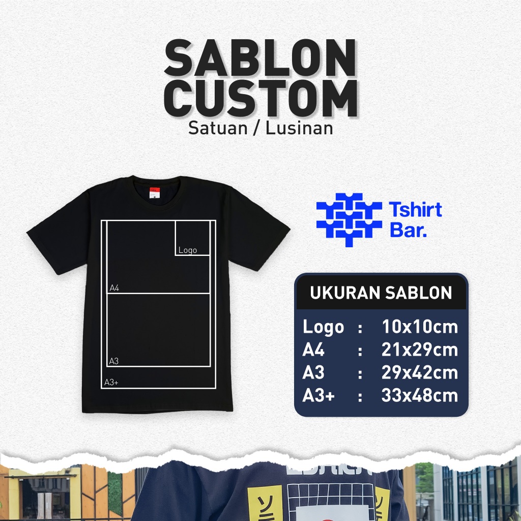 Sablon Custom Kaos Satuan | Jasa Printing Digital DTF Tshirtbar