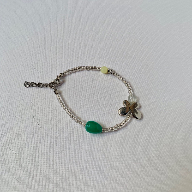 BUTTERFLY BRACELET | gelang kupu kupu silver | beads | manik manik | costum size